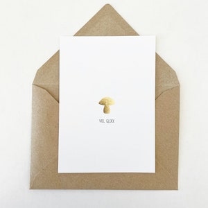 Postkarte „viel Glück“ gold