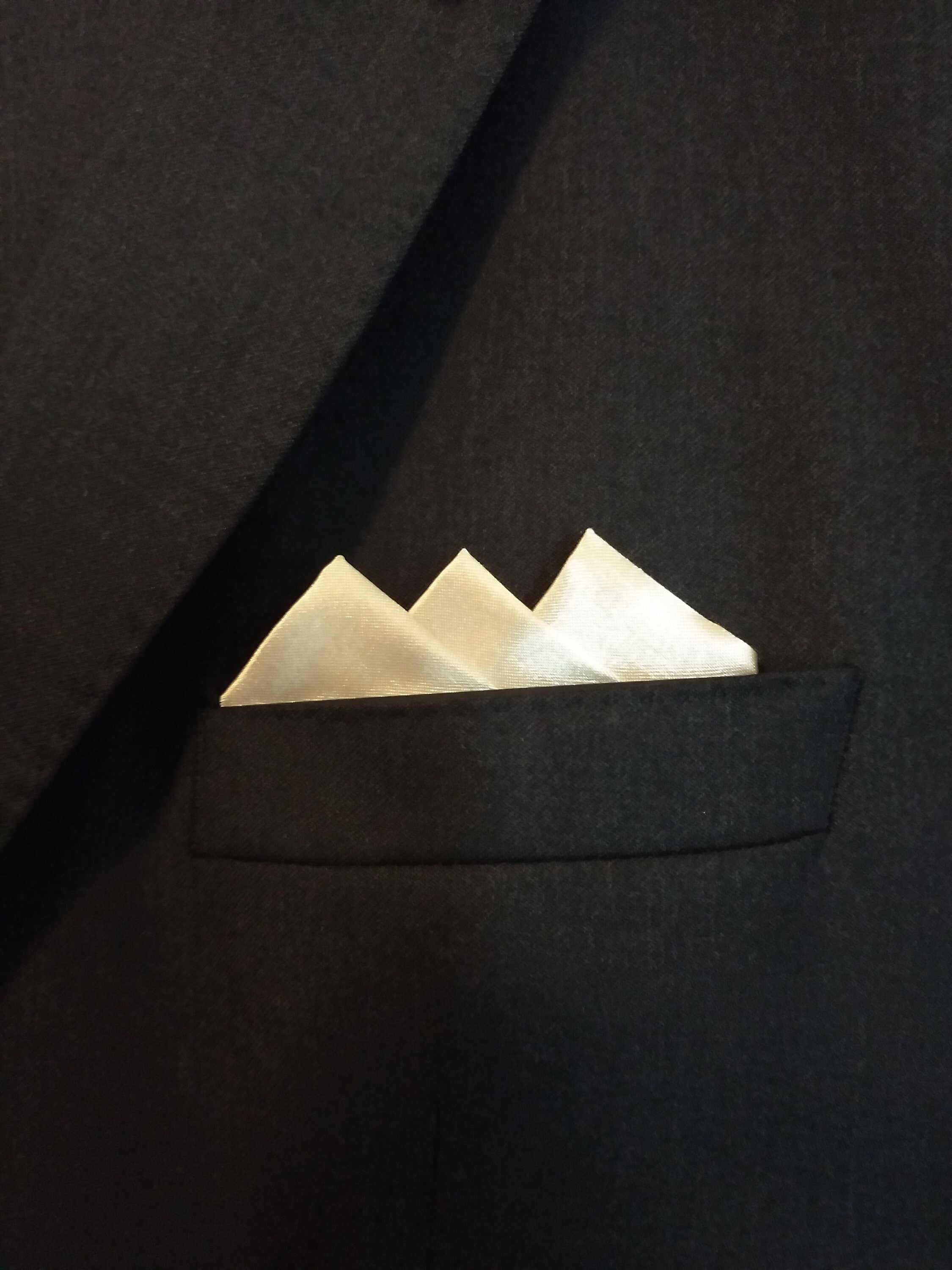 Prefolded Pocket Square in Three Points of Gold Etsy