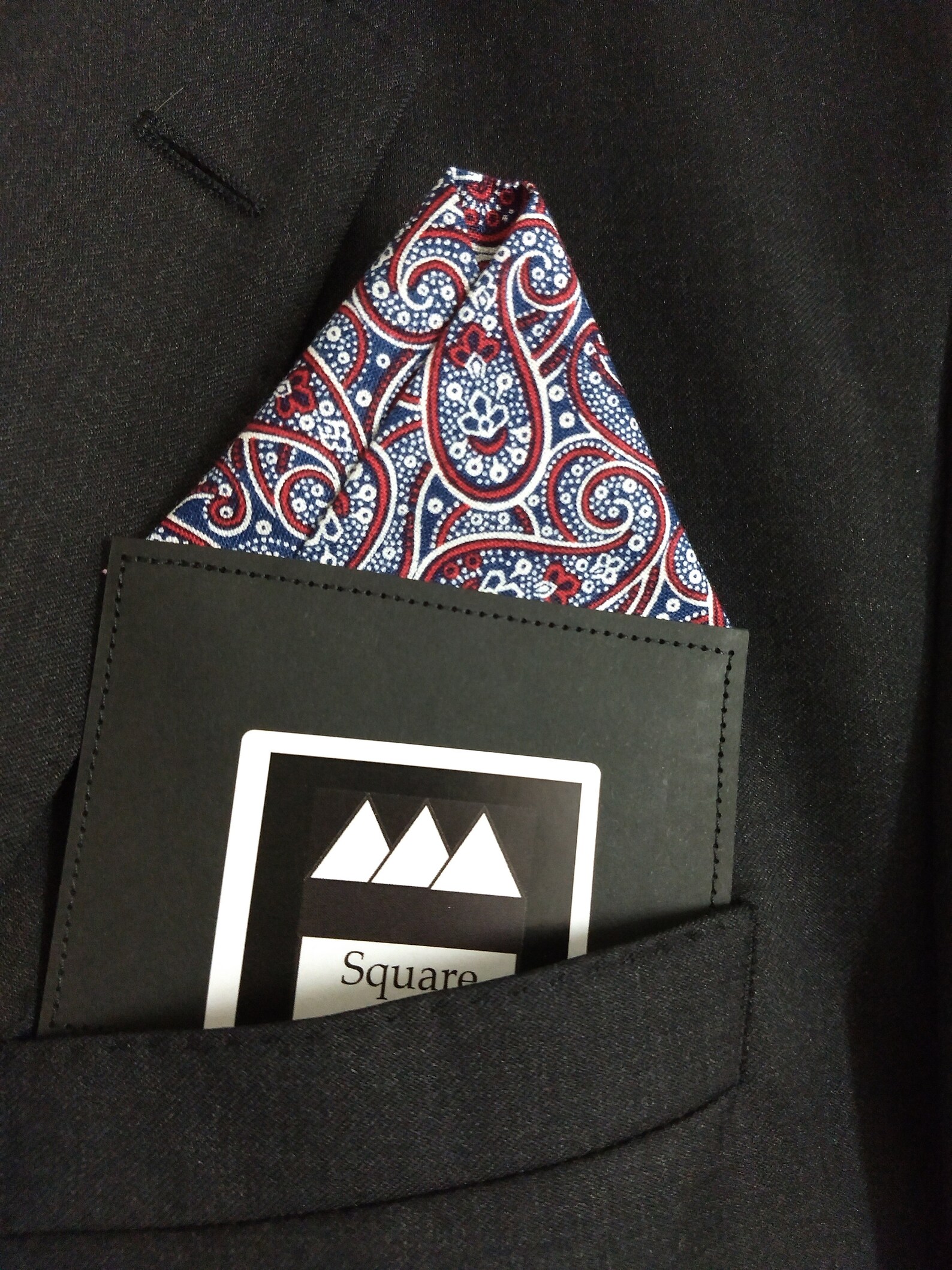 Prefolded Pocket Square in Red White and Blue Paisley Print Etsy