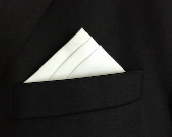 Pre-folded Pocket Square in Classic White