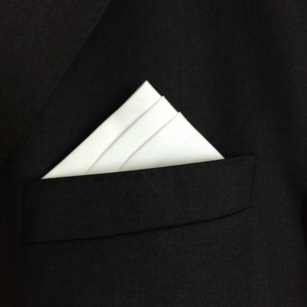 Pre-folded Pocket Square in Classic White