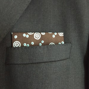 Pre-folded Pocket Square in Brown and Green