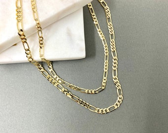 Figaro Gold Chain, 14K Gold Plated Chain, 9&quot;,16&quot;,18&quot;,20 Gold Chain, Figaro Gold Necklace, Figaro Gold Anklet Chain, Gold Plated Anklets