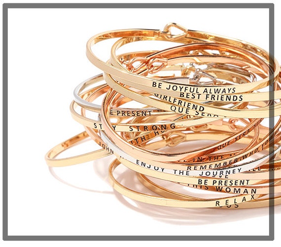 Bracciale Rigido Donna Kistanio Con Incisione “Stay Strong” – Acciaio Chirurgico 316L, Oro/Antracite - 4