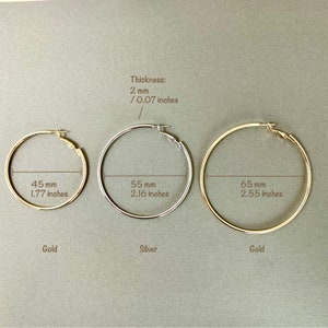 Large Hinge Clip Polished Hoops, Clip on Hoop earrings, Gold Hoop Earrings,Simple Plain Shiny Minimalist Hoop Earring, Lightweight Earrings