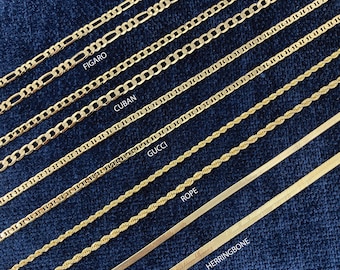 14K Gold Plated Chain, Thin Gold Chain, Thick Chain Necklace, Gold Layered Necklace, Chain Necklace for Women