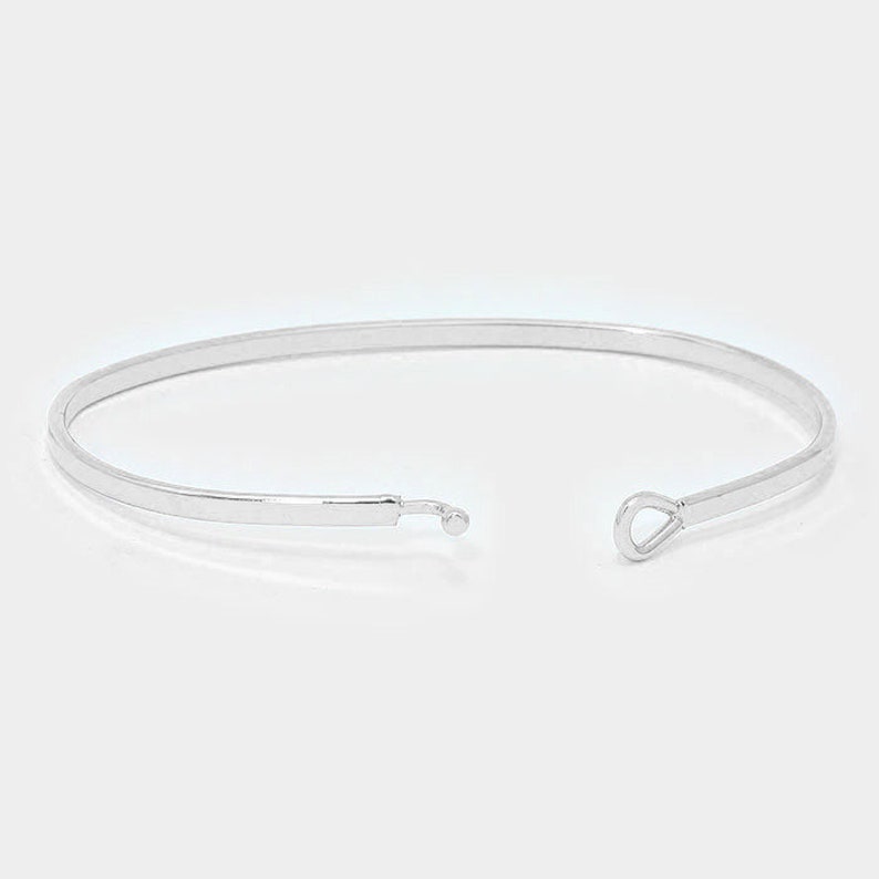 Personalized Bracelet,Inspirational "STAY POSITIVE" Cuff Bracelet Message Engraved Friend Family Jewelry Gift bangle image 4