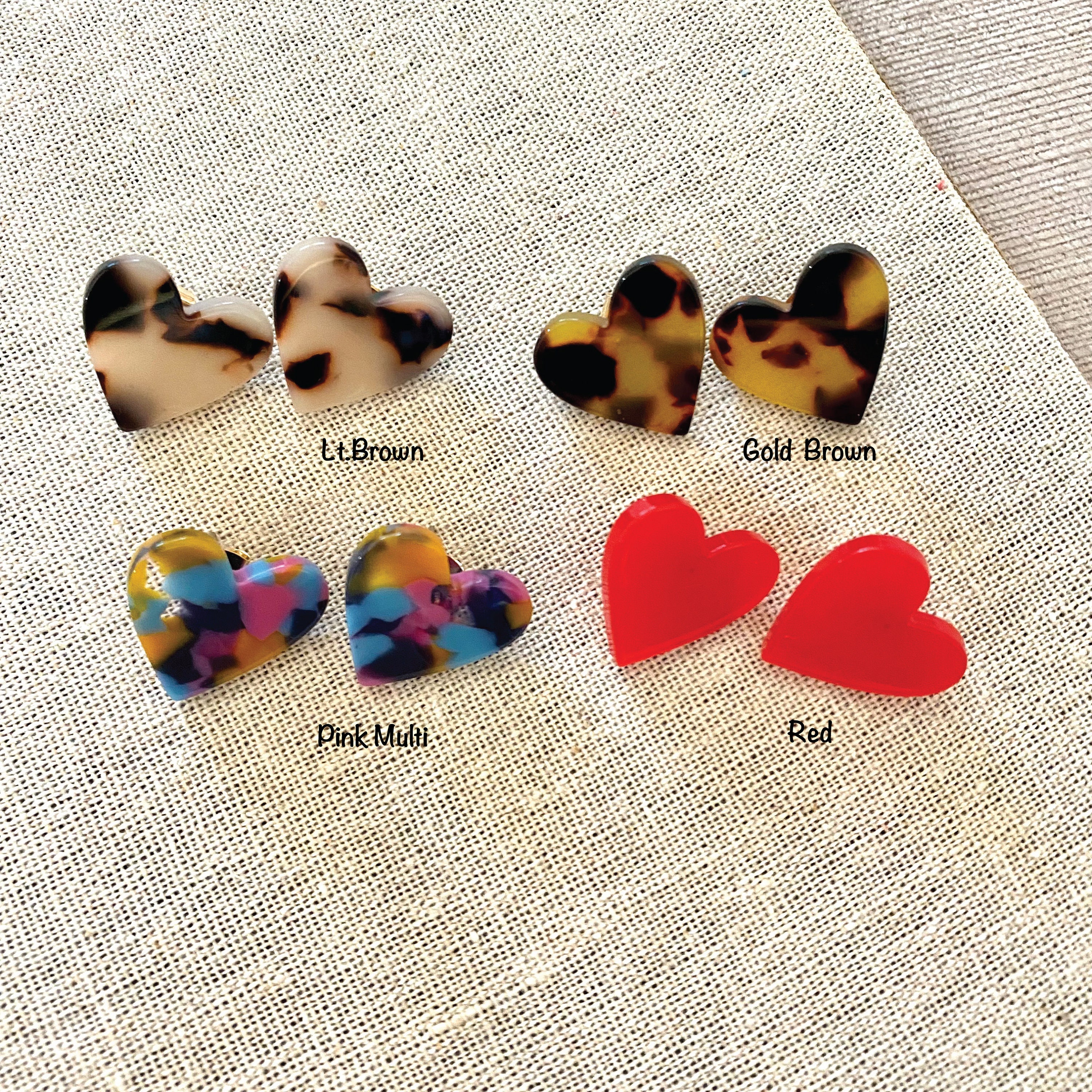 20mm Heart Tortoise Stud Earrings, Dainty Stud Earrings,Cute Heart Stud Earrings,Best friend Gifts Earrings, Valentine's Day Gift