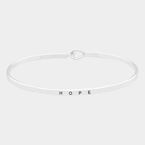 Skinny Cuff Bracelet,Inspirational,HOPE,Cuff,Message, Engraved, Friend, Family, Jewelry Gift, Bangle,Personalized Bracelet,Monogram image 3