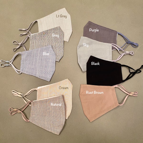 Linen Face Mask Etsy