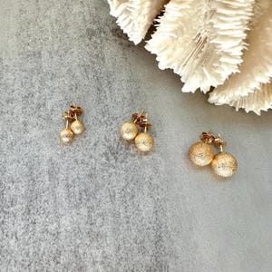 Gold Brushed Dainty Ball Stud Earrings, Gold Filled Ball Studs, 6mm,8mm,10mm Various Size Golden Ball Studs, Lightweight Everyday Earrings