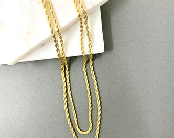 14K Gold Plated Rope Chain, 16&quot;,18&quot;,20” Gold Chain, Skinny Rope Chain, Gold Rope chain, Rope Gold Chain, layered rope chains