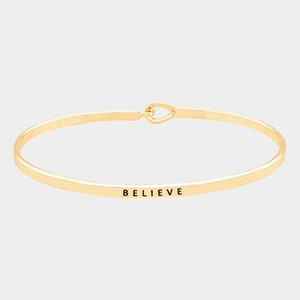 Personalized Bracelet, Friendship,Inspirational &quot;BELIEVE&quot;  Message Engraved cuff,Bridesmaid Gift,Graduation Gift,Jewelry Gift