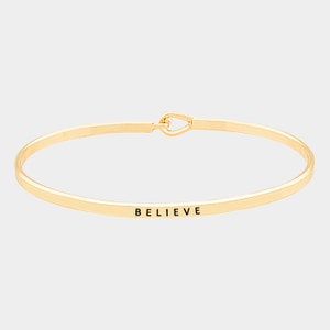 Personalized Bracelet, Friendship,Inspirational "BELIEVE"  Message Engraved cuff,Bridesmaid Gift,Graduation Gift,Jewelry Gift