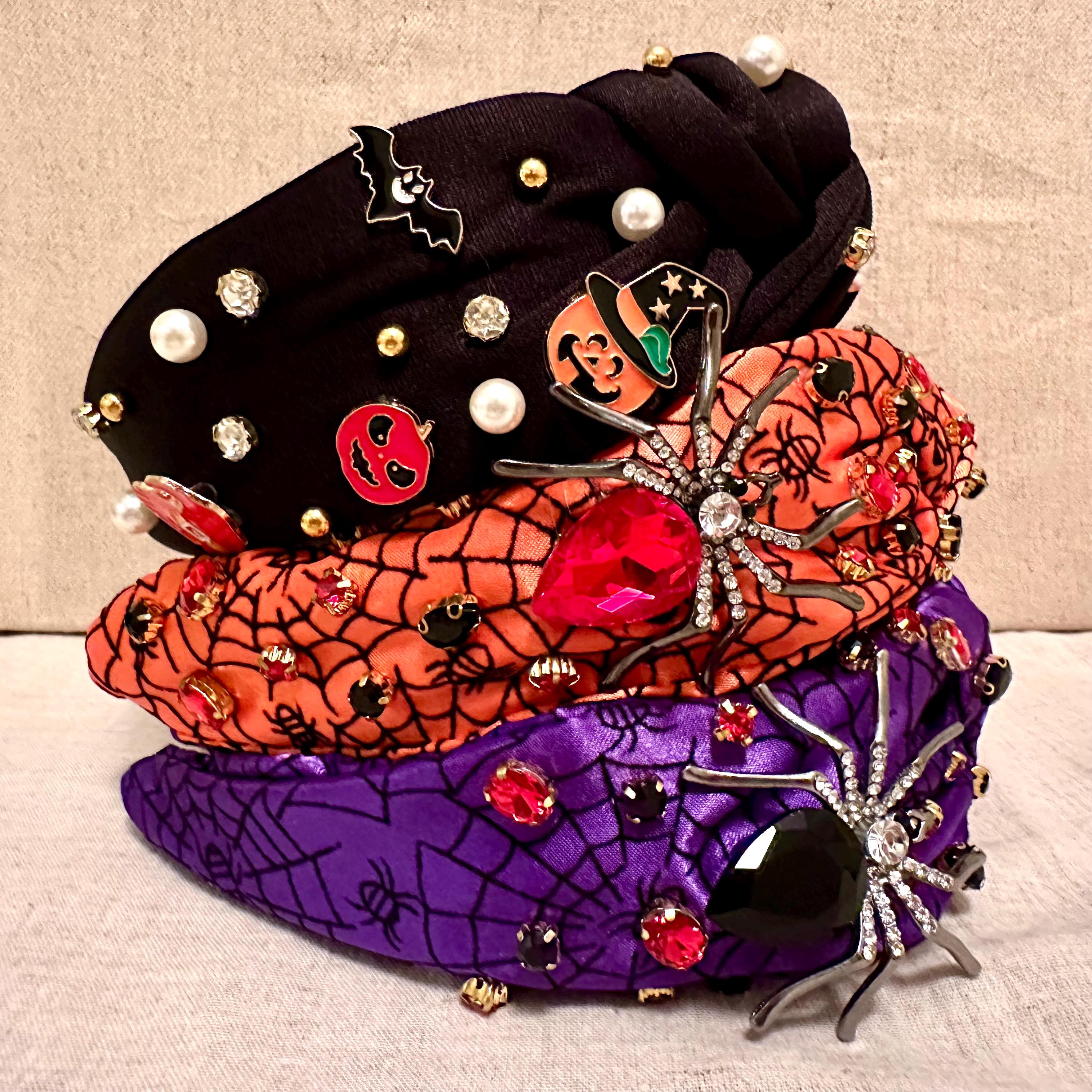 Pumpkin Headbands Embellished With Enameled Pumpkin & Crystals NEW Pumpkin Jewel Headband - Etsy main image 3