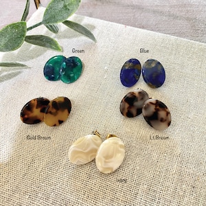 Boucles d’oreilles Oval Stud Tortoise, Tortoise Post Earrings, Boucles d’oreilles Minimalist Tortoise, Cute Stud Post Earrings, Délicates boucles d’oreilles Stud