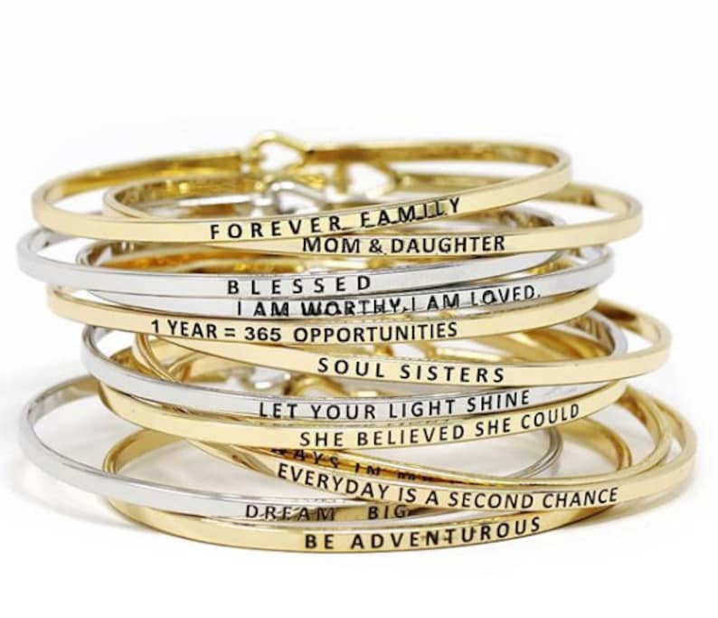 Inspirational Bracelet Message Engraved Bracelet Etsy