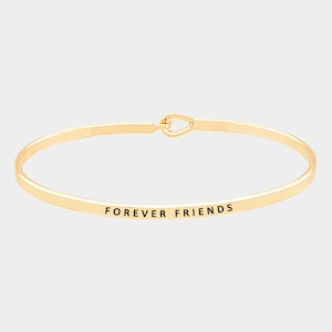 Inspirational Bracelet, Personalized Bracelet, Friendship Bracelet, FOREVER FRIENDS, Message Engraved cuff,Bridesmaid Gift,Graduation Gift