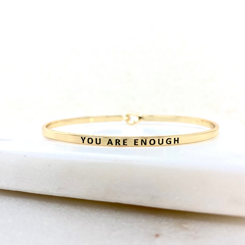 Inspirational Bracelet you Are Enough Cuff Etsy