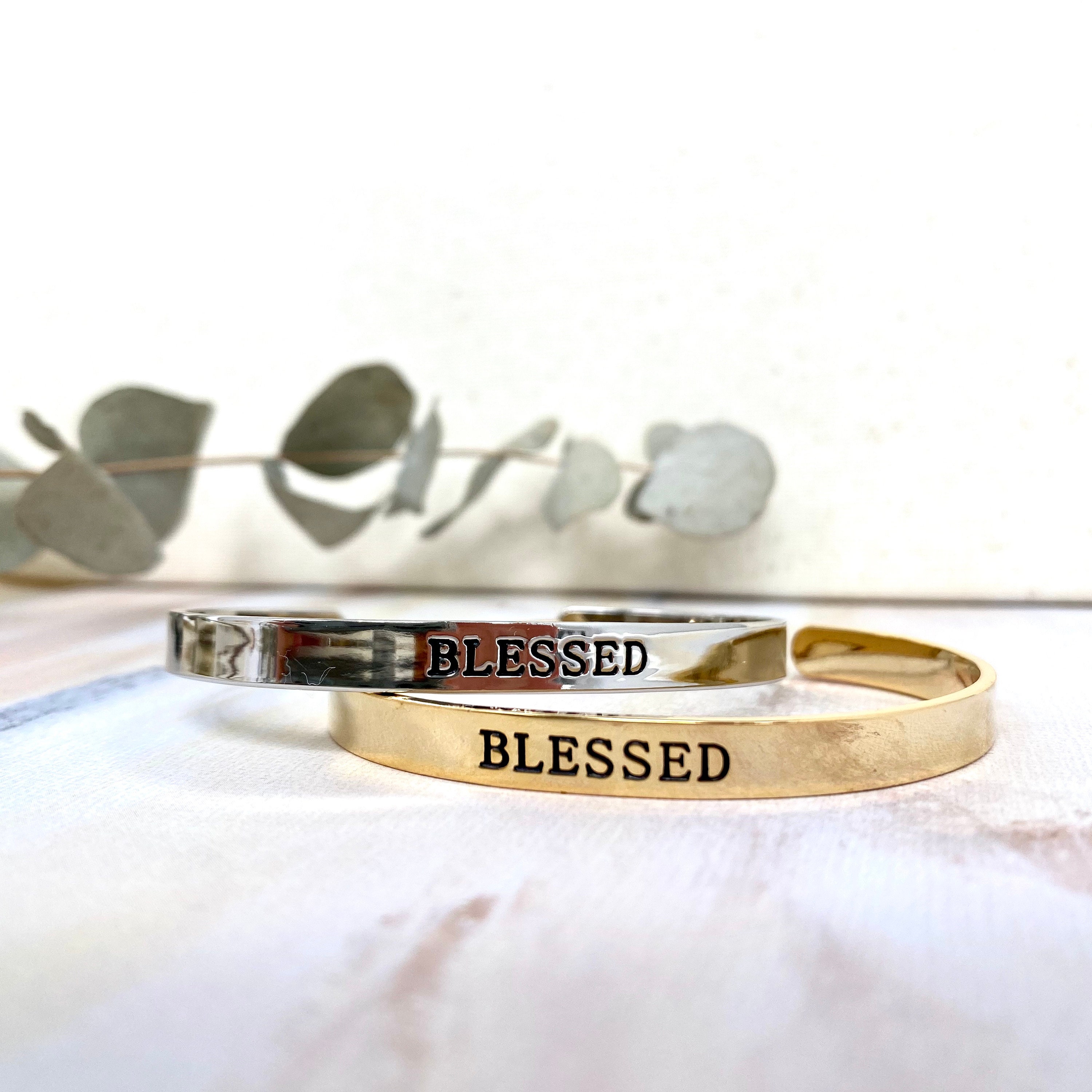 BLESSED Bracelet Personalized cuff braceletInspirational Etsy