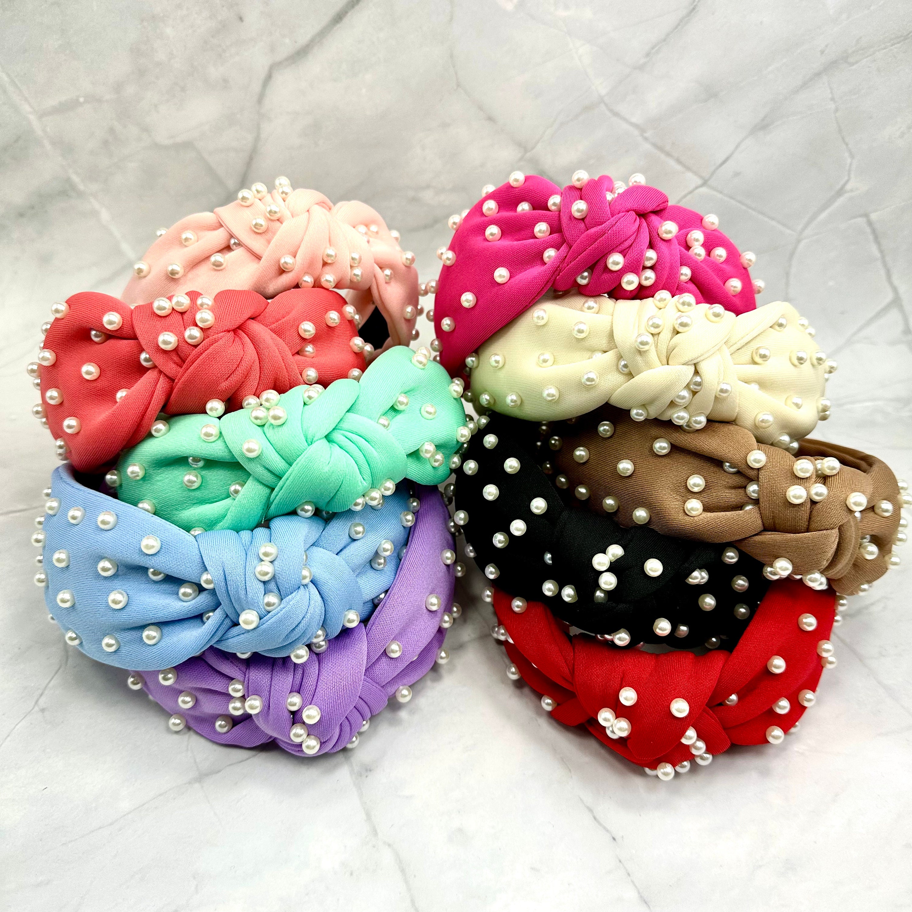 Elegant 15-Piece Knotted Headband Set for Daily Wear - Multicolor Satin Styles Siquk 15-Piece Top Knot Headband Set for Women - Wide Cloth  main image 3