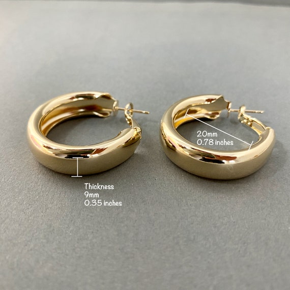 Gold Thick Hoop Earrings,lightweight Earrings, Bold Hoop