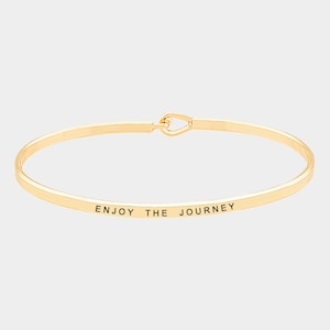 Inspirational  Bracelet, ENJOY THE JOURNEY, Message Engraved, Friend Family, Jewelry Gift,Personalized Bracelet, wedding gift