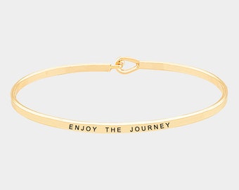 Inspirational  Bracelet, ENJOY THE JOURNEY, Message Engraved, Friend Family, Jewelry Gift,Personalized Bracelet, wedding gift