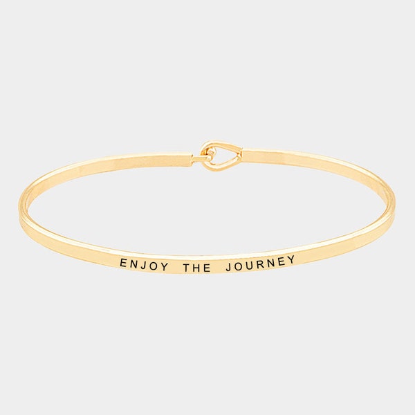 Inspirational  Bracelet, ENJOY THE JOURNEY, Message Engraved, Friend Family, Jewelry Gift,Personalized Bracelet, wedding gift