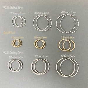 Sterling Silver Hoop Earrings, 14K Gold Filled Endless Hoop Earrings, Gold Endless Hoops, Silver Hoops, Sterling silver hoops, Hoop Earrings