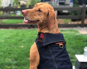 Boulder Denim Dog Jacket with Wool Accent