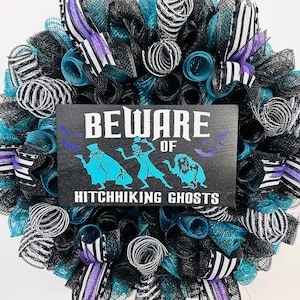 Halloween Disney wreath-Halloween Wreath-Haunted Mansion wreath-Halloween door wreath-Disney Halloween wreath-Halloween decor-Disney wreath