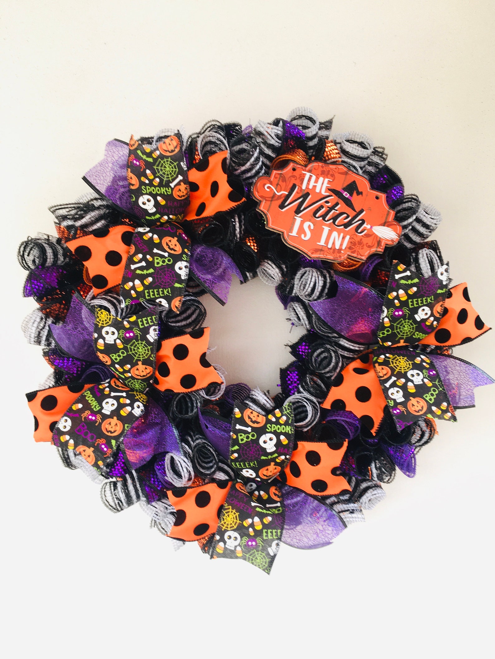 Halloween Wreathhalloween Door Wreathhalloween Door Etsy