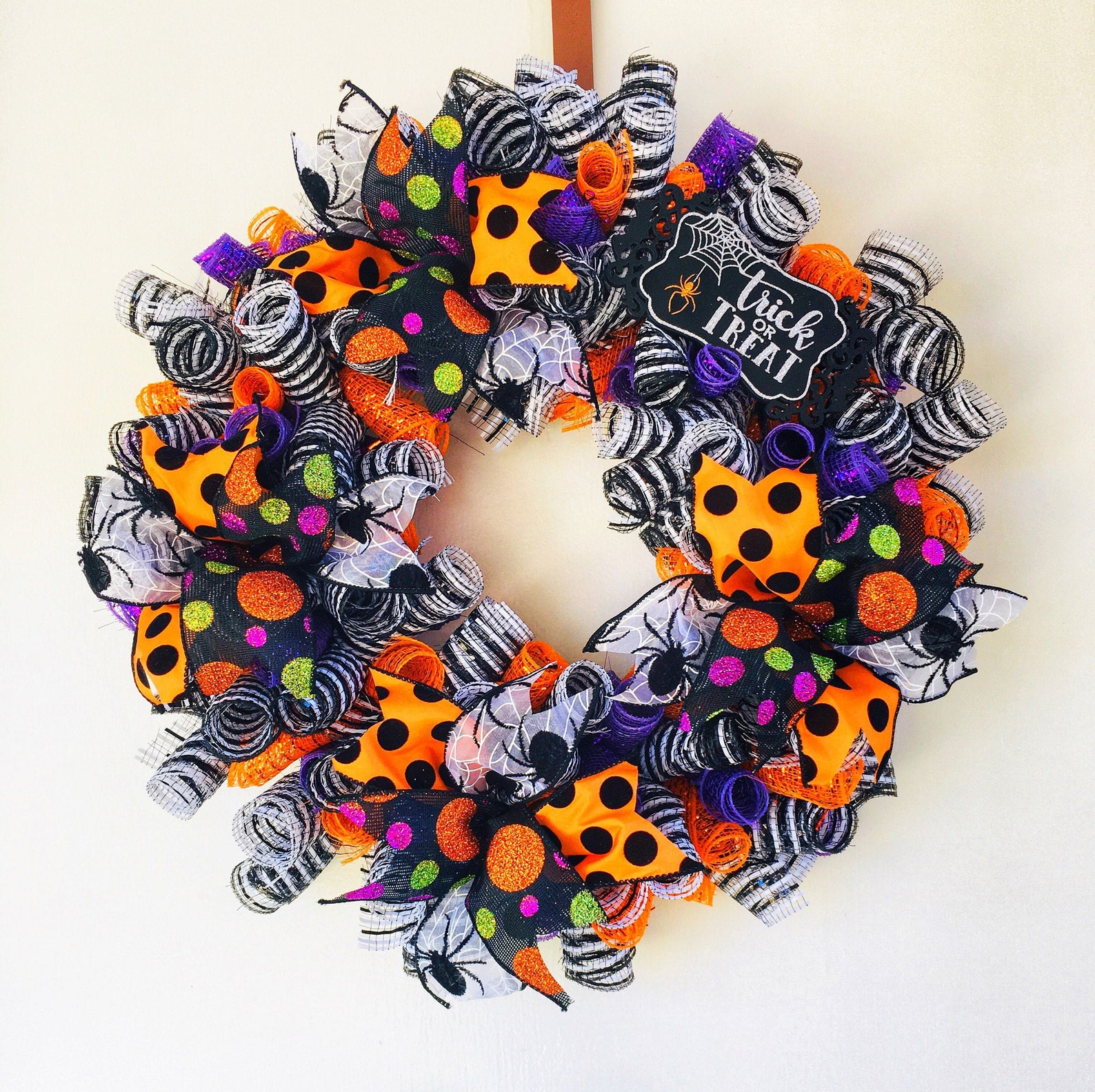 Halloween Wreathhalloween Door Wreathhalloween Door Etsy