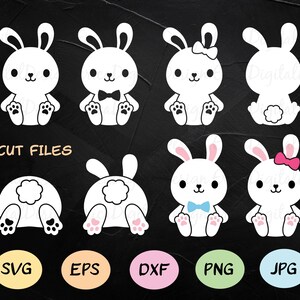 Bunny SVG Easter Bunnies Bundle Cutting File Cute Baby Rabbit Layered ...