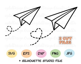 Paper Airplane Svg Etsy