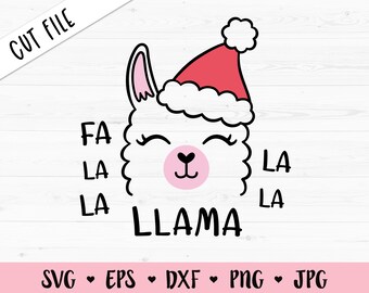Christmas Llama Svg Etsy