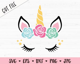 Cartoon Unicorn Svg Etsy