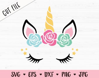 Download Unicorn Flower Svg Etsy