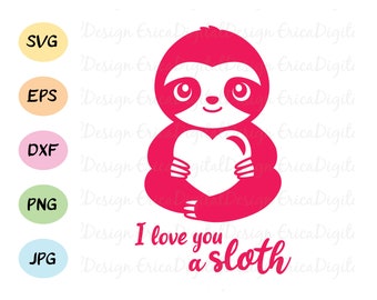 Download Sloth Valentine Svg Etsy