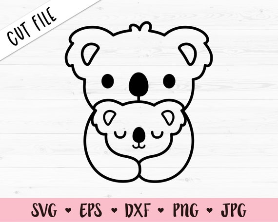 Download Mama And Baby Koala Outline Svg Koalas Cutting File Love Mum Etsy