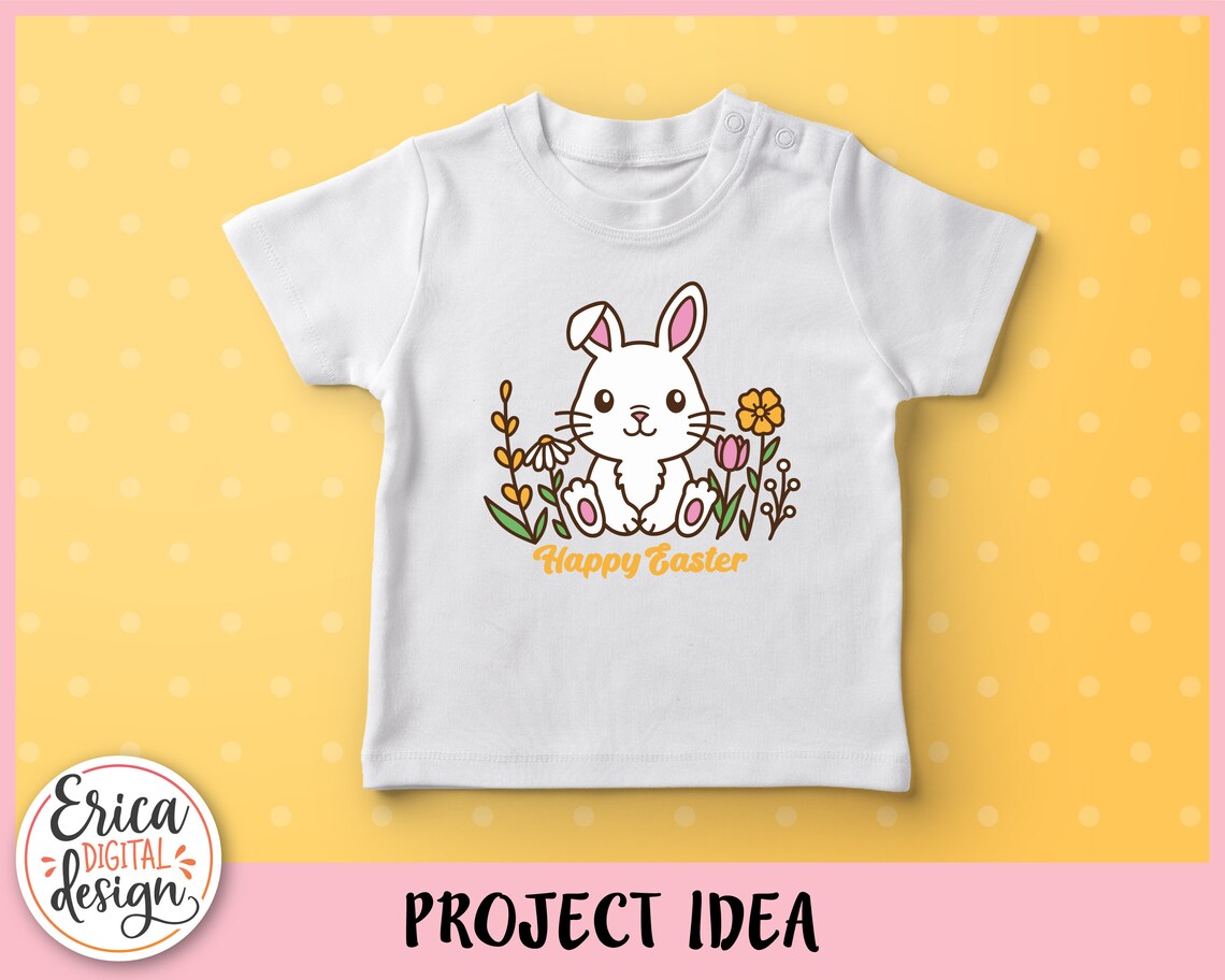 Bunny Among Flowers SVG Layered Cut File for Cricut Silhouette Cute ...