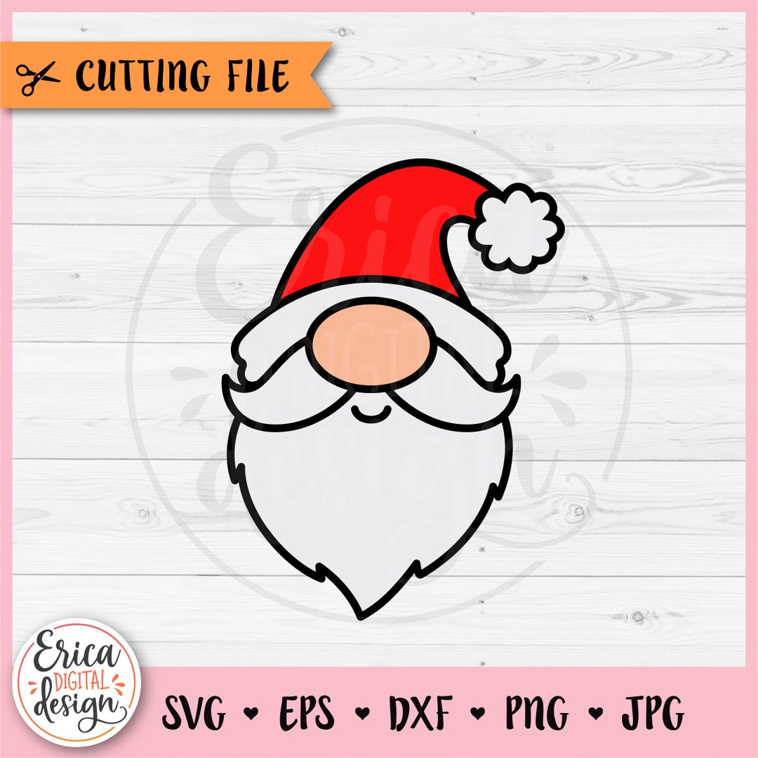 Santa Gnome Face SVG Christmas Gnome Layered Cut File Cricut Silhouette ...