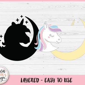 Cute Unicorn Layered SVG Cut File for Cricut Silhouette Magical Unicorn ...