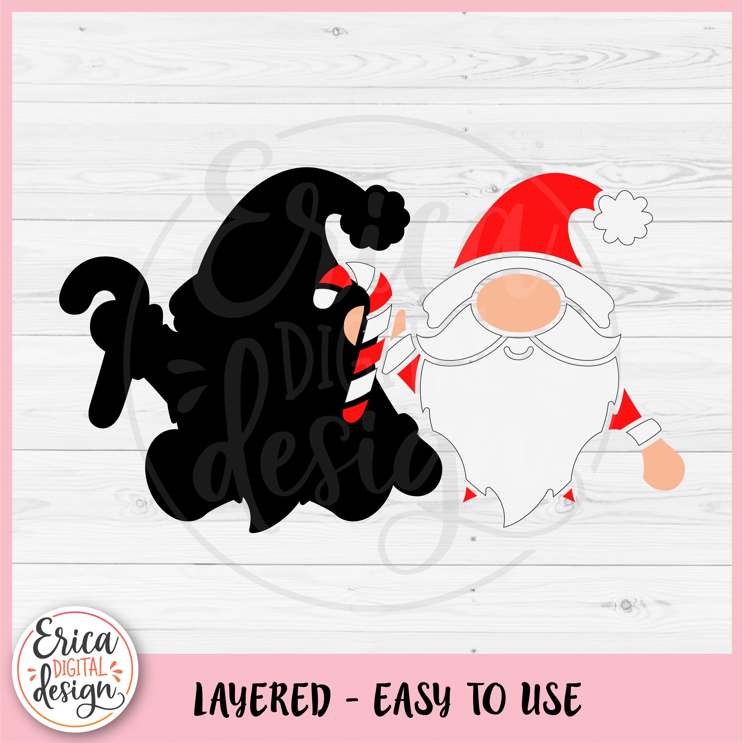 Santa Gnome SVG Christmas Gnome Layered Cut File for Cricut Silhouette ...