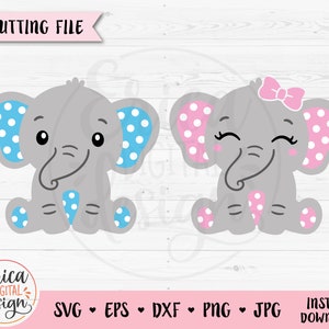 Elephant Boy Girl SVG Lindo Bebé Elefante en capas lima de corte Baby Shower Camisa para niños pequeños Bodysuit Nursery Sweet Animal Silhouette Cricut Vinyl