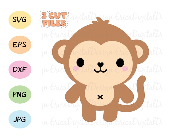 Monkey Svg Baby Monkey Layered Cutting File Cute Monkeys Cut Etsy Uk