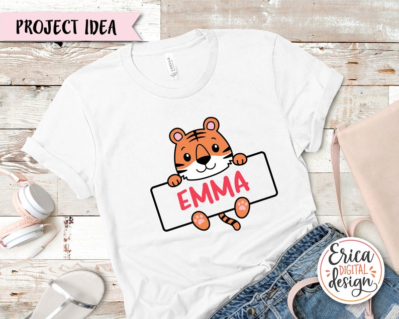 Safari Tier Namen Rahmen SVG Schnittdatei Cricut Silhouette Split Monogramm Student Namensschild Schule Klassenzimmer Label Kinder Baby Lehrer Dschungel Zoo Bild 7