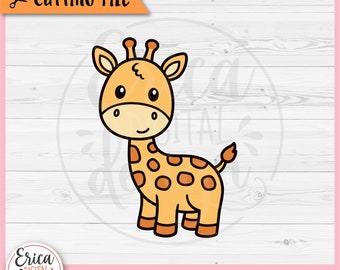 Baby Giraffe SVG Cute Giraffe cut file for Cricut Silhouette Safari Nursery Jungle Baby Shower Zoo Animal Kids Giraffe Shirt Iron on Vinyl