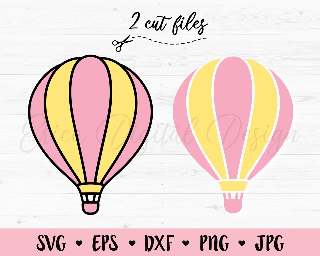Hot Air Balloon SVG Air Balloons Cutting File Party Decor Adventure ...